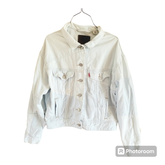 Levi's Jackets & Blazers - RARE Vintage Levi's Quilted Patchwork Bleached Light Wash Denim Trucker Jacket